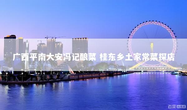 广西平南大安冯记酿菜 桂东乡土家常菜探店